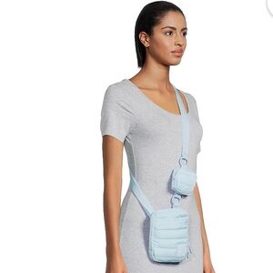 Reebok Eden Quilted Crossbody Bag Nylon Adjustable Mini Tote Removable Pouch